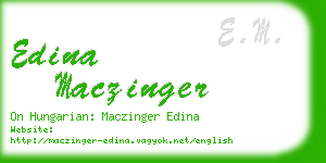 edina maczinger business card